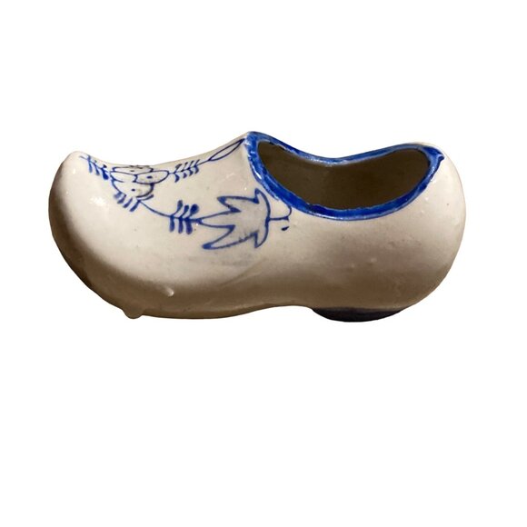 Delft Blue Ceramic Dutch Style Miniature Clog Shoe Decor Hand-Painted Traditiona - Picture 1 of 9